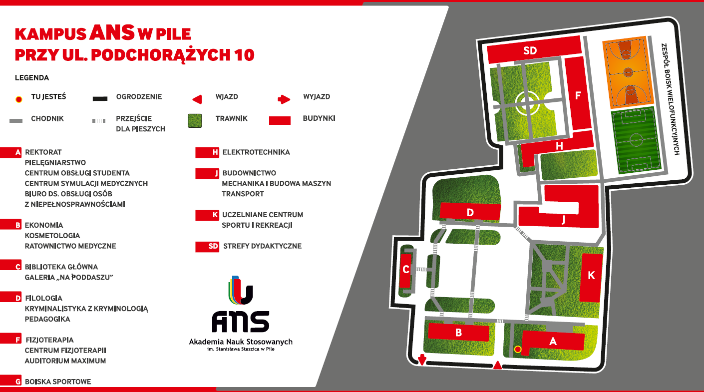 Mapa Kampusu ANS w Pile